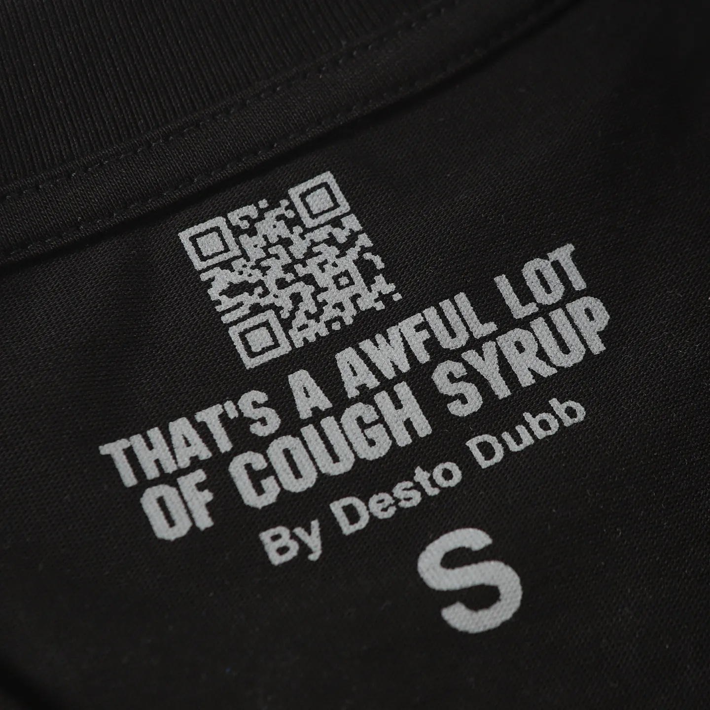 #Black ｜ THAT'S A AWFUL LOT OF COUGH SYRUP In Stock Real shot American simple trendy brand loose casual T-shirt Fabric (fabric): 32 counts Weight combed double yarn pure cotton Sizes (size): S-M L X L Color (colour): Black